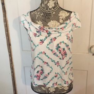 Vintage floral off the shoulder top.